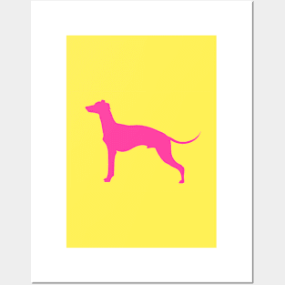 Whippet Coloured Silhouette Design Posters and Art